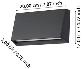 Eglo 900887 - Applique a LED da esterno SPONGANO LED/9,5W/230V IP65