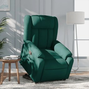 Poltrona Alzapersona Reclinabile Verde Scuro İn Tessuto /