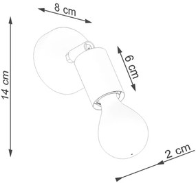 Sollux SL.1120 - Lampada da parete FORNES 1xE27/60W/230V nero