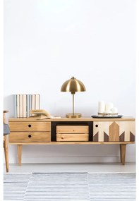 Lampada da tavolo dorata con paralume in metallo (altezza totale 40 cm) Lungo – Opviq lights