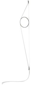 Flos Wirering Lampada da parete H.208 cm a luce indiretta con dimmer e cavo bianco/Anello Nero