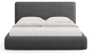 Letto matrimoniale imbottito grigio con contenitore e doghe 160x200 cm Colonel - Cosmopolitan Design