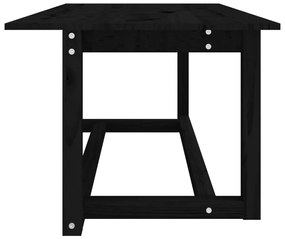 Tavolino da salotto nero 110x55x45 cm legno massello di pino