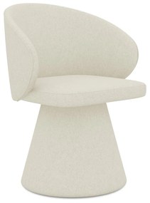 Sedia da pranzo color crema in imbottito Uala – Makamii