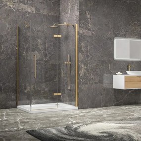 Kamalu - Box doccia 70x100 oro satinato porta battente | KT5000G