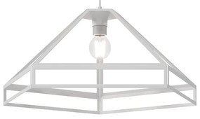 Lampadario Design Diamante bianco paralume bianco E27 Ø38.7cm