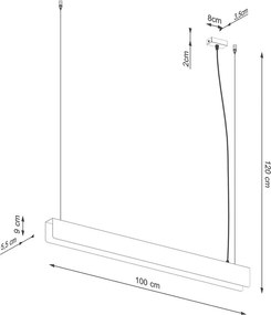 Lampadario LED nero in metallo Nebula – Sollux