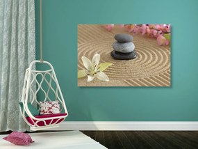 Quadro su tela – Giardino Zen e pietre nella sabbia