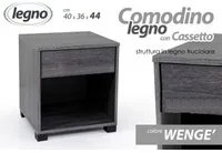 Comodino con cassetto letto grigio camera 40 x 36 x 44 CM