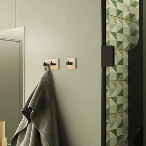 Gedy - Gancio per asciugamani autoadesivo HIMALAYA nero/bambù