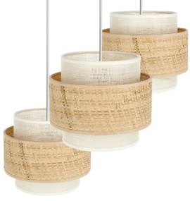 Lampadario su cavo BOHO 3xE27/60W/230V iuta/crema