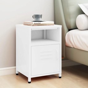 Comodino Bianco 35x35x51 Cm İn Acciaio /