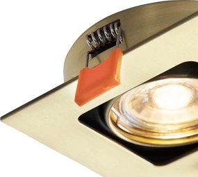 Faretto da incasso smart ottone quadrato con WiFi GU10 - Artemis