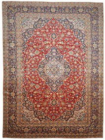 Kashan Tappeto 420x300 Rosso (Iran) Annodato A Mano
