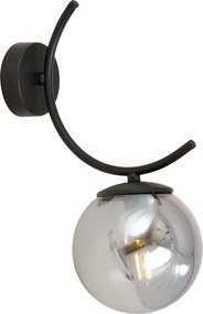 Applique da Parete in Acciaio e Vetro BOSTON Nero E14