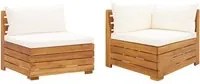 Set Divani da Giardino 2 pz con Cuscini in Massello di Acacia cod mxl 73449