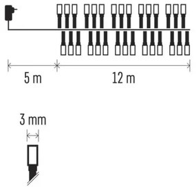 Catena LED natalizia da esterno 600xLED/17m IP44 multicolore