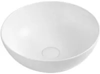 Lavabo da appoggio tondo Slim ceramica bianca diametro 33 cm e altezza 14 cm