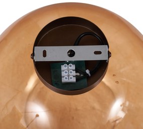 Plafoniera Art Déco bronzo scuro con vetro marrone - Sandra