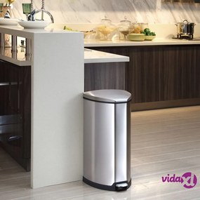 EKO Pattumiera a Pedale Grace 35 L Argento Opaco