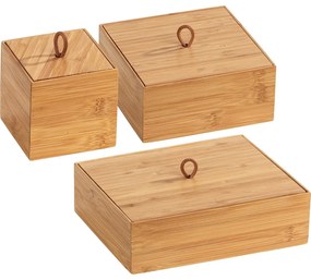 Set di 3 organizer da bagno in bambù colore naturale Terra - Wenko