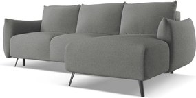 Divano angolare grigio chiaro (con penisola a destra) Malie – Makamii