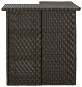 Tavolo da bar ad angolo marrone 100x50x105 cm in polyrattan