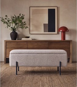 Panca beige in tessuto bouclé Watford - House Nordic