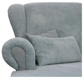 Chaise longue blu polveroso con rivestimento in velluto a coste Lord – Ropez