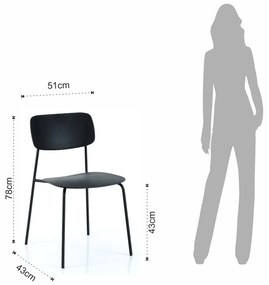 Sedie da pranzo nere in un set di 2 Primary - Tomasucci