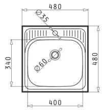 Pyramis 105061001 - Lavello cucina ET34 48x48 cm satinato
