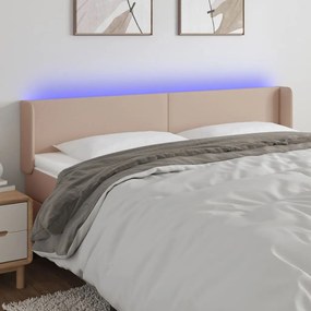 Testiera Cappuccino A Led 183x16x78/88 Cm İn Similpelle /