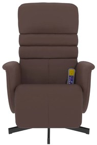 Poltrona reclinabile massaggio poggiapiedi marrone similpelle