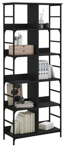 Libreria nera 78,5x33x188,5 cm in legno multistrato