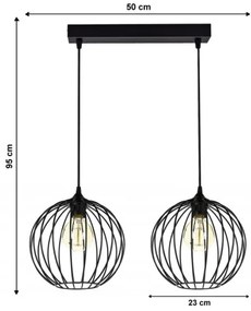 Lampadario a sospensione con filo MATT 2xE27/60W/230V