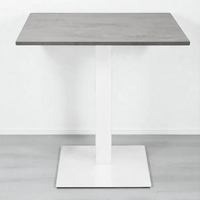 Tavolo bar ristorante 80x80 cm base bianca piano laminato Cemento H 75