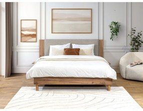 Letto matrimoniale in grigio chiaro con rete inclusa 140x190 cm Lior – Bobochic Paris