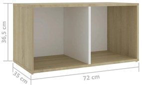 Mobili TV 2 pz Bianco e Rovere Sonoma 72x35x36,5 cm Truciolato