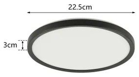 Brilagi - Lampada LED da bagno ULTRA SLIM LED/12W/230V diametro 22,5 cm nero IP54