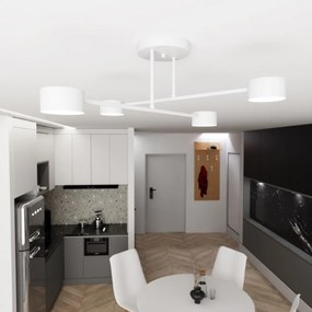 Lampada da soffitto in acciaio HALO 4 bianco/nero 4xGX53 Colore del corpo Bianco
