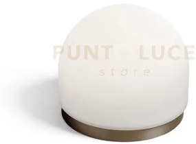 Domu lampada da tavolo grande bronzo vetro bianco 1 luce attacco gx53