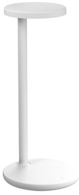 Flos Oblique Qi Lampada Da Tavolo h.35 cm professionale a luce diretta con base ricarica Wireless Bianco Opaco