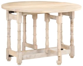Tavolo Da Pranzo Rotondo 110x76 Cm İn Legno Massello Di Mango /
