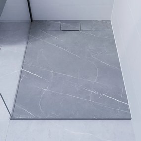 Piatto doccia SENSEA in composito minerale di resina gelificata Neo grigio L 90 x L 120 x H 2.7 cm opaco effetto marmo