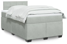 Giroletto A Molle Con Materasso Grigio Chiaro 120x200cm Velluto /