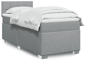 Giroletto A Molle Con Materasso Grigio Chiaro 90x190 Cm Tessuto /