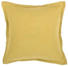 Cuscino verde e giallo con lino , 45 x 45 cm - Tiseco Home Studio