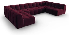 Divano angolare in velluto bordeaux (a U) Kendal - Micadoni Home