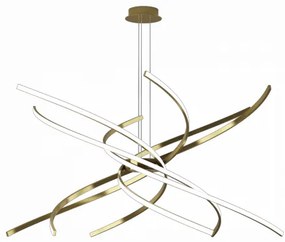 Tornado sospensione d.100 cm. oro brunito verniciato luce calda 300...