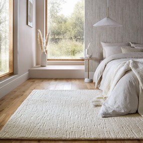 Tappeto avorio in lana tessuto a mano 120x170 cm Harris Boucle – Flair Rugs